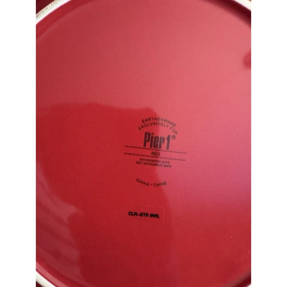 PIER 1 Red Earthenware Dinner Plates 10 3/4 in A SET OF 6